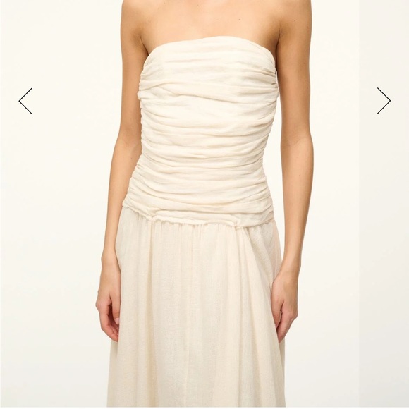 STAUD Hightide Dress Cream - size 4 - Picture 3 of 9